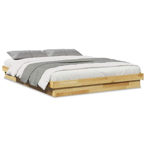 Sengeramme uden madras 160x200 cm Massivtræ Eg