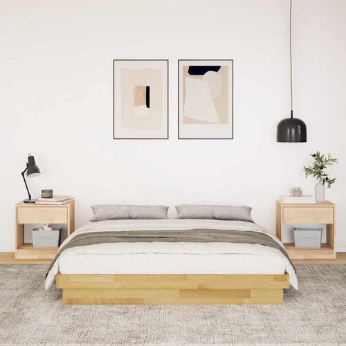 Sengeramme uden madras 160x200 cm Massivtræ Eg
