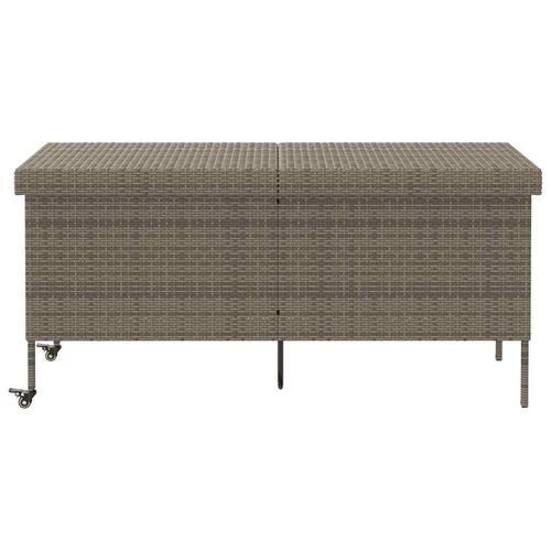 Opbevaringsboks med hjul 160x55x75 cm polyrattan grå