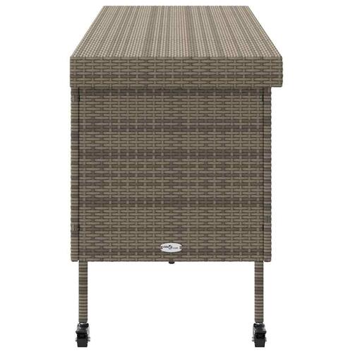 Opbevaringsboks med hjul 160x55x75 cm polyrattan grå