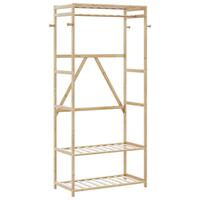 Tøjstativ med hylder 80x40x175 cm bambus