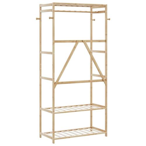 Tøjstativ med hylder 80x40x175 cm bambus