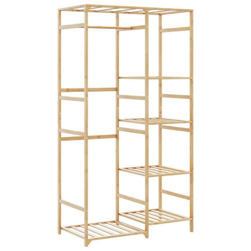 Tøjstativ med hylder 100x50x184,5 cm bambus