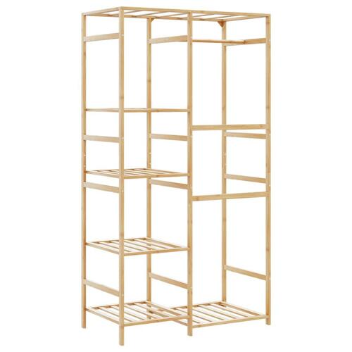 Tøjstativ med hylder 100x50x184,5 cm bambus