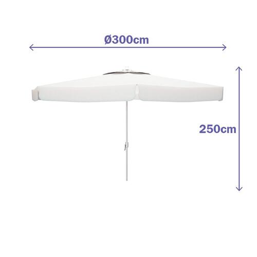Parasol Marbueno Hvid Polyester Aluminium Ø 300 cm