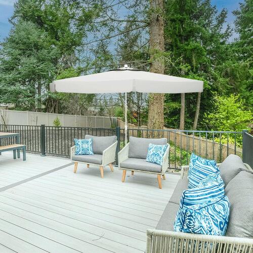 Parasol Marbueno Hvid Polyester Aluminium Ø 300 cm
