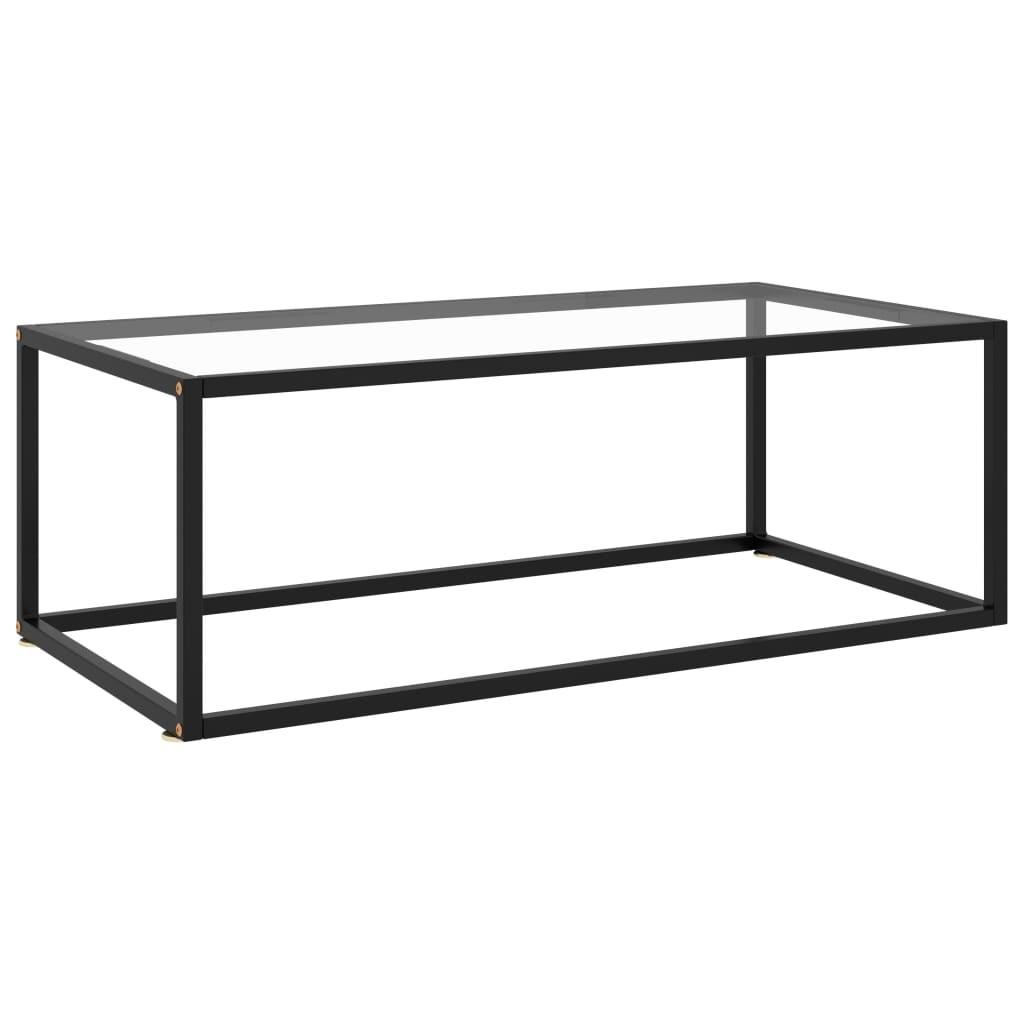 Sofabord 100x50x35 cm hærdet glas sort