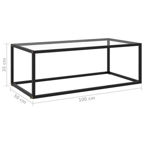 Sofabord 100x50x35 cm hærdet glas sort