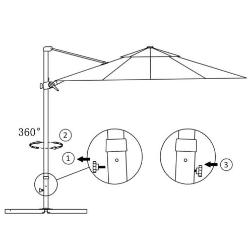 Hængeparasol med aluminiumsstang 300 cm sort