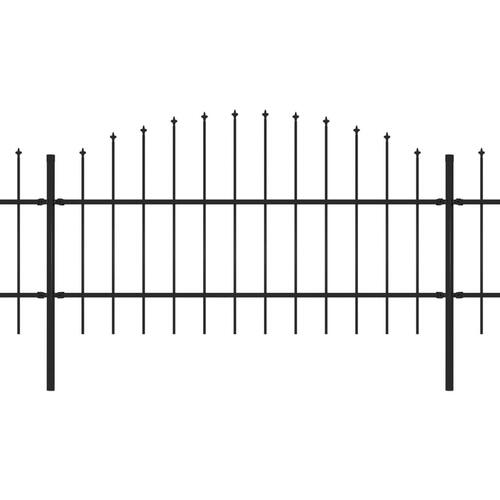 Havehegn med spydtop (0,75-1) x 10,2 m sort stål