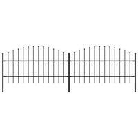 Havehegn med spydtop (0,75-1) x 3,4 m sort stål