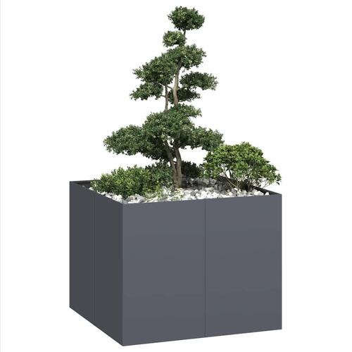 Plantekasse 100x100x80 cm stål antracitgrå