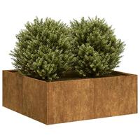 Plantekasse rustfarvet 80x80x30 cm forvitringsstål