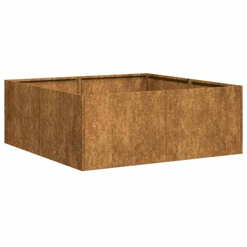 Plantekasse rustfarvet 80x80x30 cm forvitringsstål