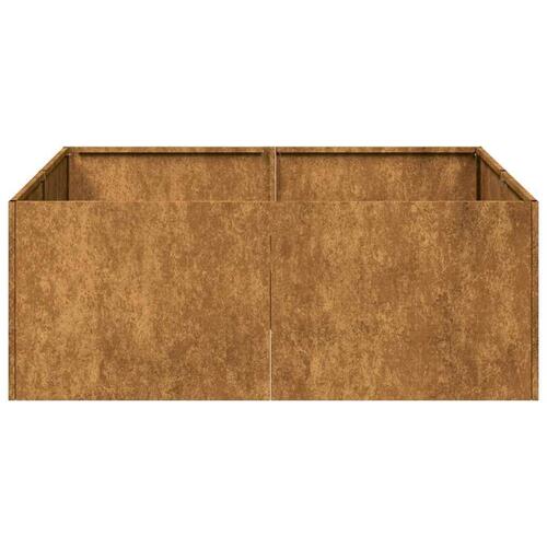 Plantekasse rustfarvet 80x80x30 cm forvitringsstål