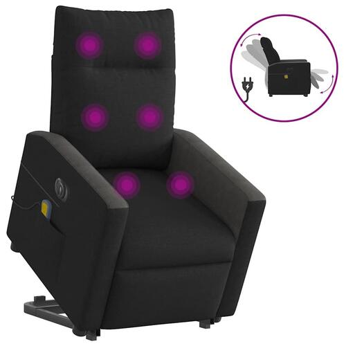 Elektrisk massagestol med løftefunktion stof sort