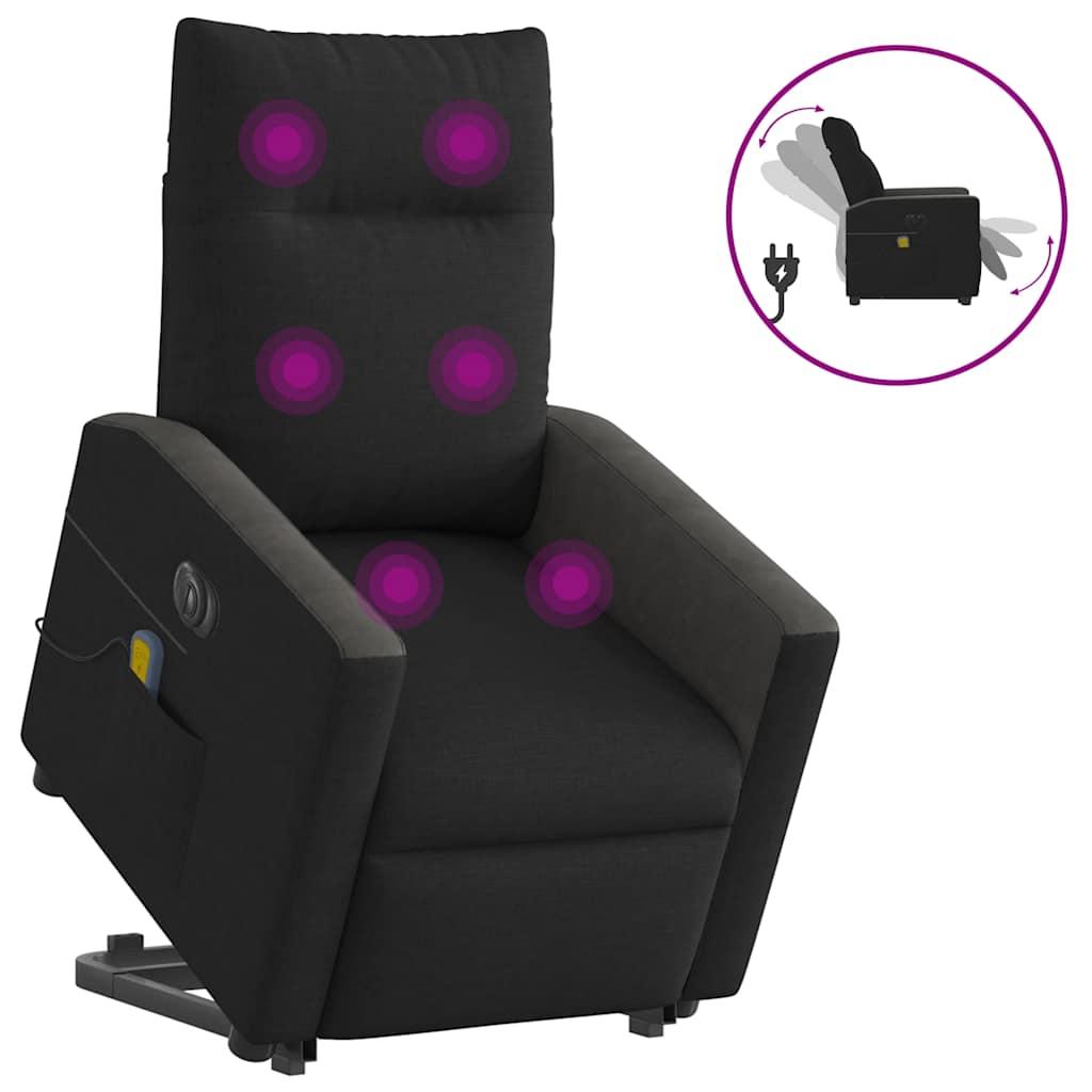 Elektrisk massagestol med løftefunktion stof sort