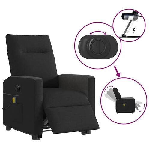 Elektrisk massagestol med løftefunktion stof sort