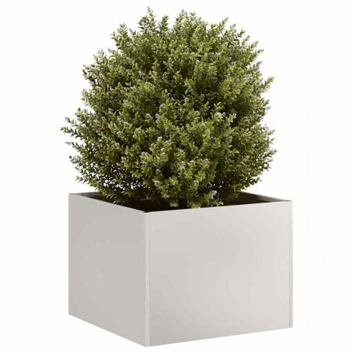 Plantekasse 40×40×30 cm i rustfrit stål - åben bund