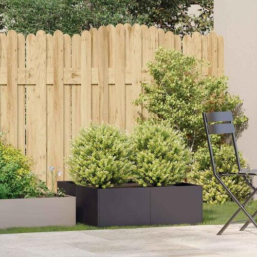 Plantekasse 80x80x30 cm stål sort