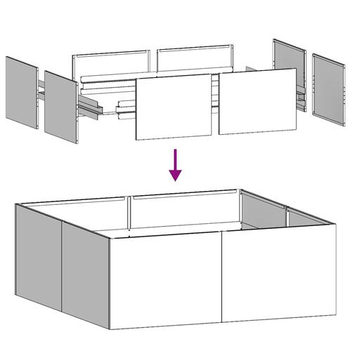 Plantekasse 80x80x30 cm stål sort