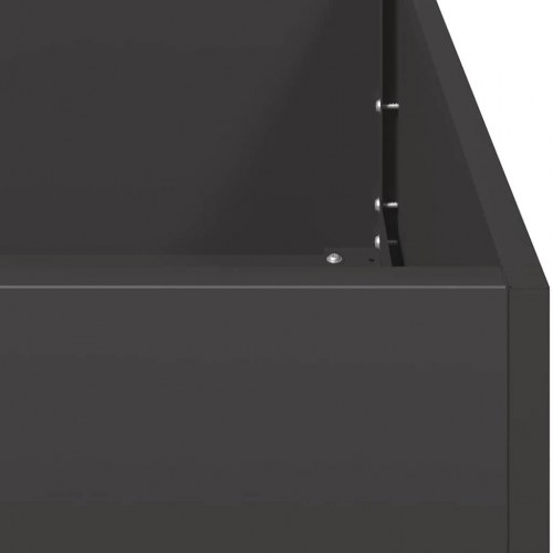 Plantekasse i stål 100 x 100 x 40 cm - sort højbed til have og terrasse