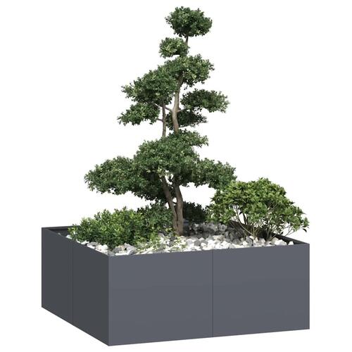 Plantekasse 100x100x40 cm stål antracitgrå