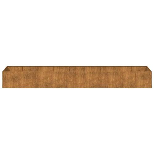 Plantekasse rustfarvet 360x80x40 cm forvitringsstål