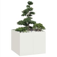 Plantekasse 100x100x80 cm stål hvid