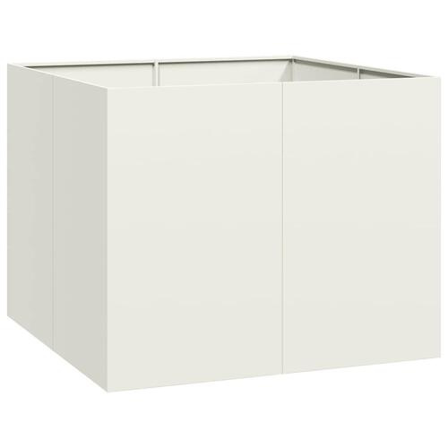 Plantekasse 100x100x80 cm stål hvid