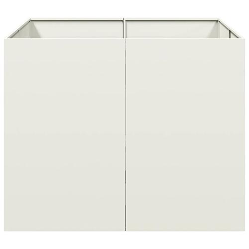Plantekasse 100x100x80 cm stål hvid