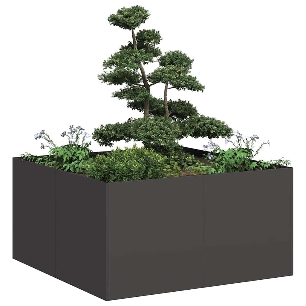 Plantekasse 80x80x40 cm koldvalset stål sort