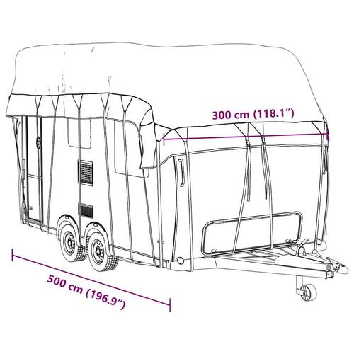 Tagovertræk til campingvogn 500x300 cm ikke-vævet stof grå