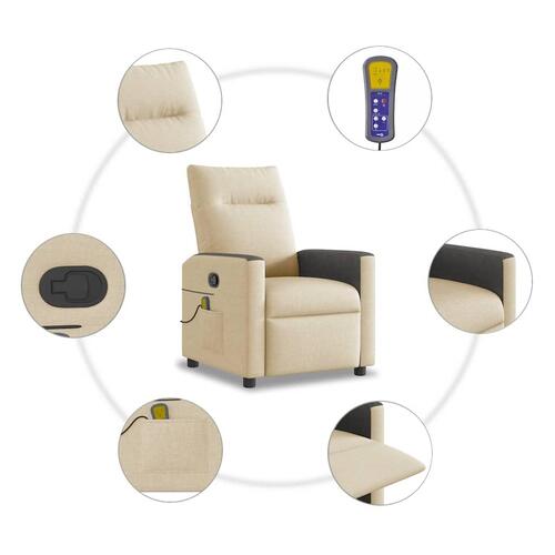 Massagestol stof cremefarvet