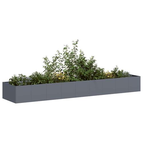Plantekasse 360x80x40 cm stål antracitgrå