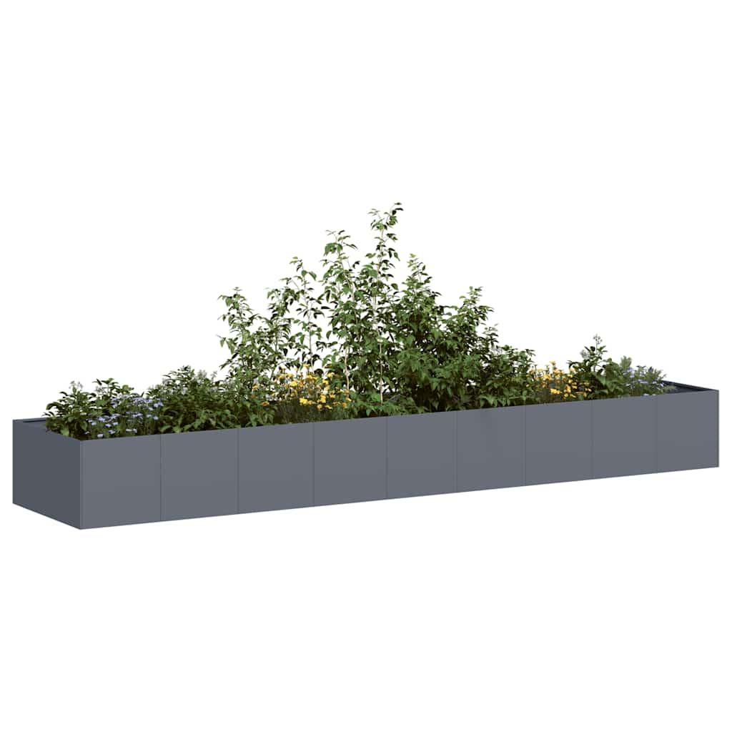 Plantekasse 360x80x40 cm stål antracitgrå