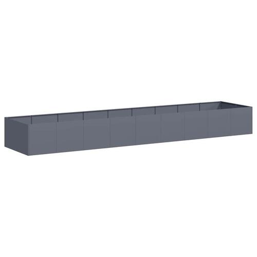 Plantekasse 360x80x40 cm stål antracitgrå