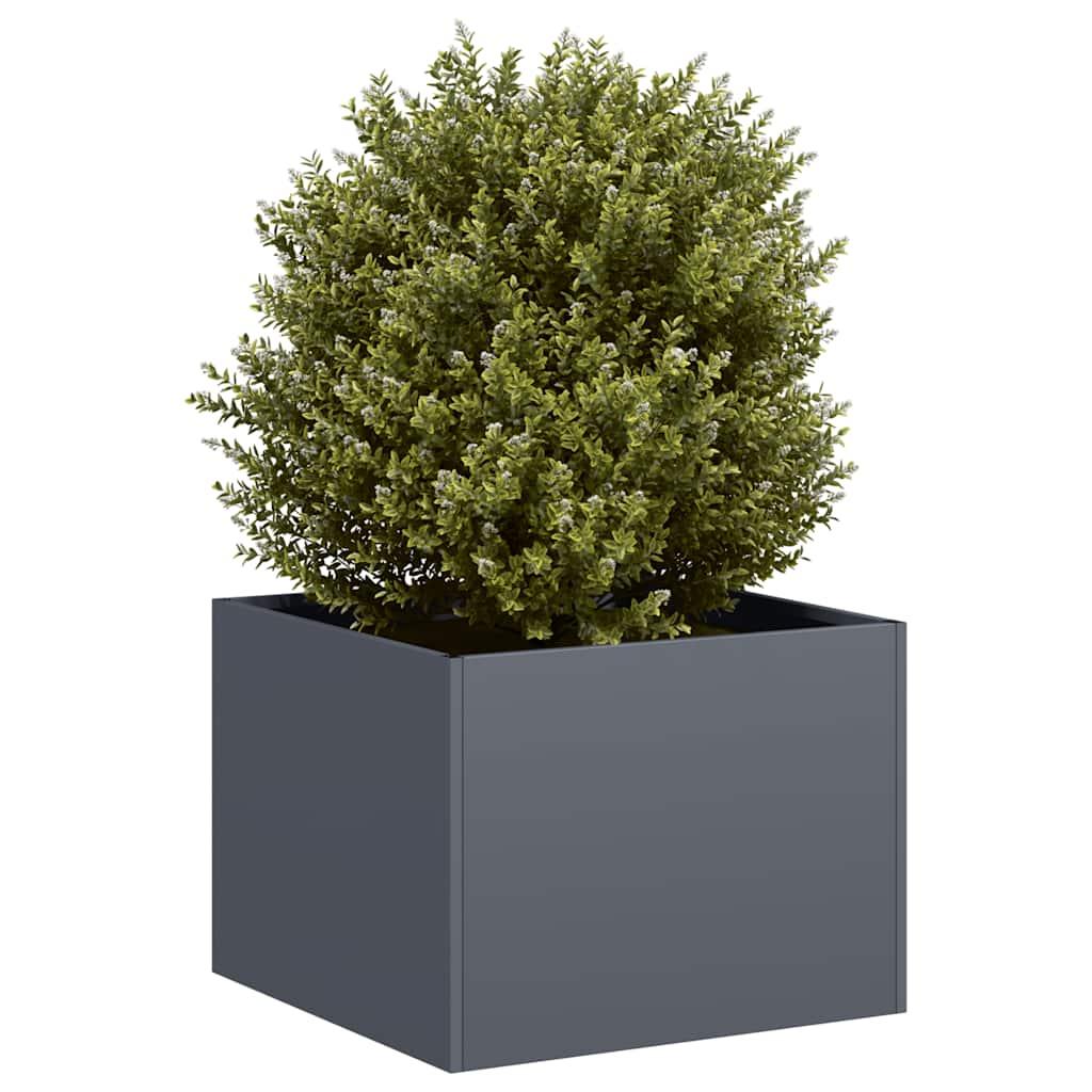 Plantekasse 40x40x30 cm stål antracitgrå