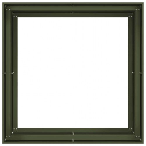 Plantekasse 100×100×80 cm i stål - olivengrøn