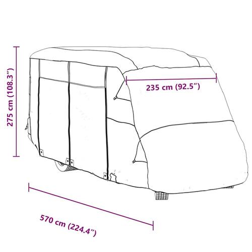 Autocamperovertræk 570x235x275 cm ikke-vævet stof grå