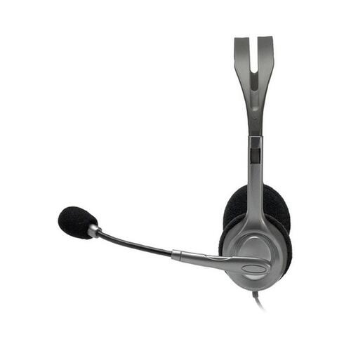Hovedtelefoner med mikrofon Logitech H111 Sort Grå