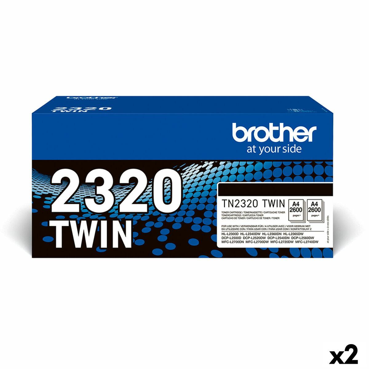 Brother TN2320 original toner - sort twin-pack (2 stk) til L2300D/L2340DW/L2360DN/L2365DW/L2500/L2700
