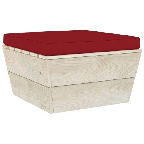 Pallehynde i oxfordstof - vinrød 60 × 60 × 6 cm