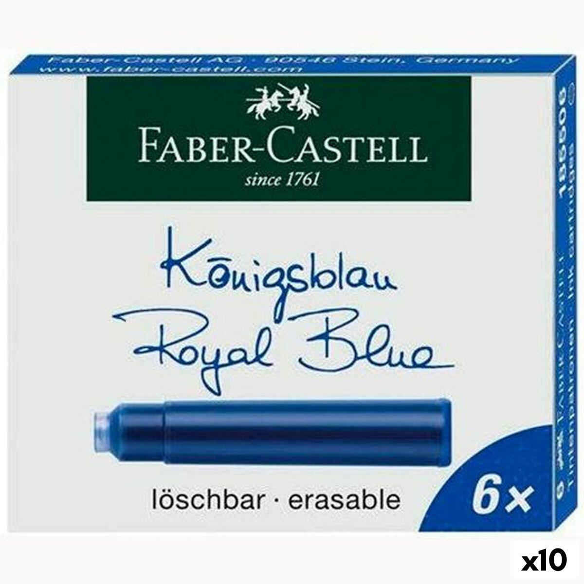 Faber-Castell blækpatroner - Mørkeblå, sletbar (10 pakker á 6 stk)
