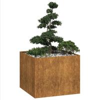 Plantekasse rustfarvet 100x100x80 cm forvitringsstål