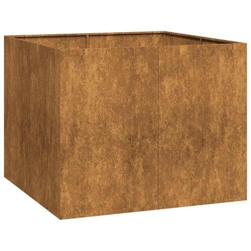 Plantekasse rustfarvet 100x100x80 cm forvitringsstål