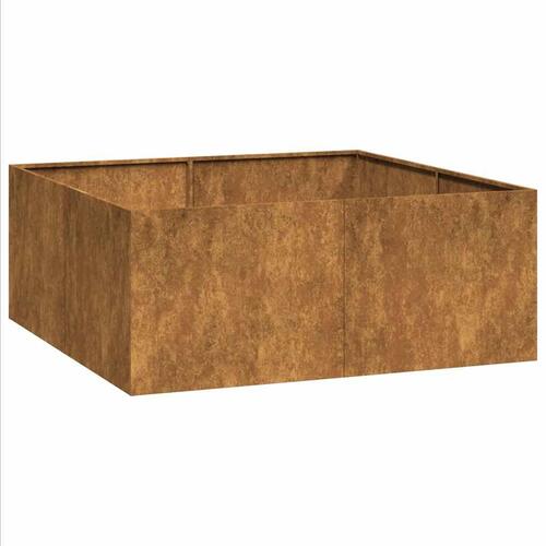 Plantekasse rustfarvet 100x100x40 cm forvitringsstål