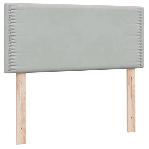 Kontinentalseng med madras lysegrå 80x220 cm fløjl