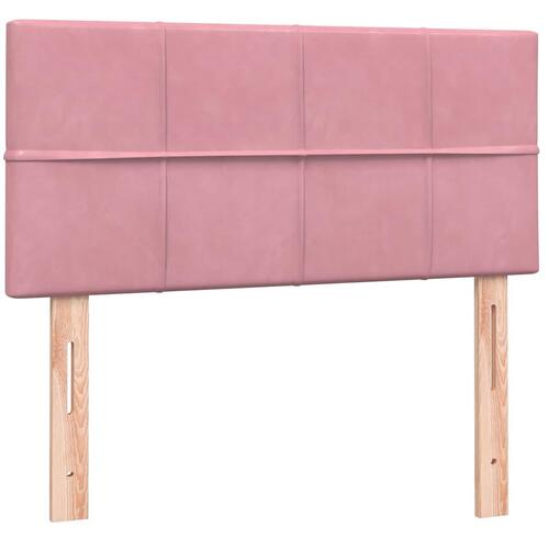 Kontinentalseng med madras lyserød 80x220 cm fløjl