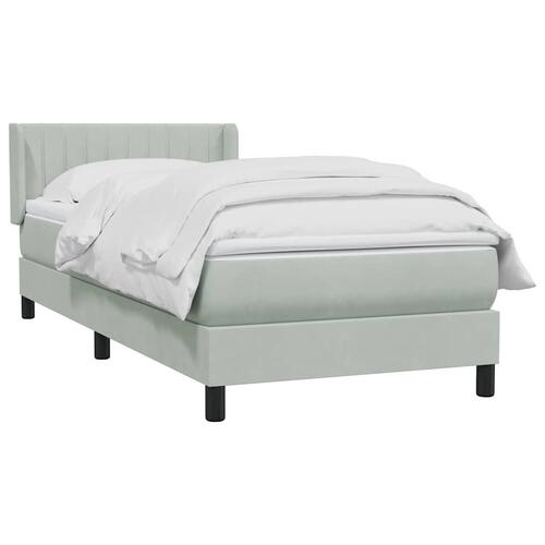 Kontinentalseng med madras lysegrå 80x220 cm fløjl